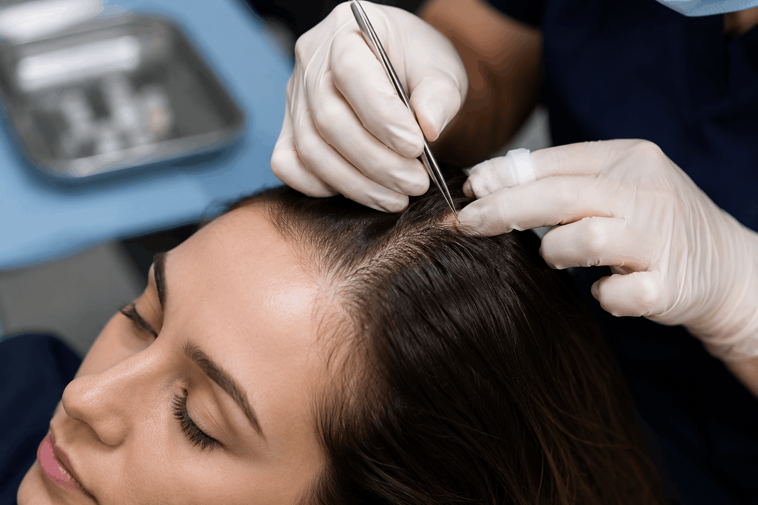 Female Hair Transpatient before and after showing natural hair restoration results in Chester Cheshire UK